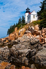 Bass Harbor Lighthouse Over Cliffs at Acadia National Park